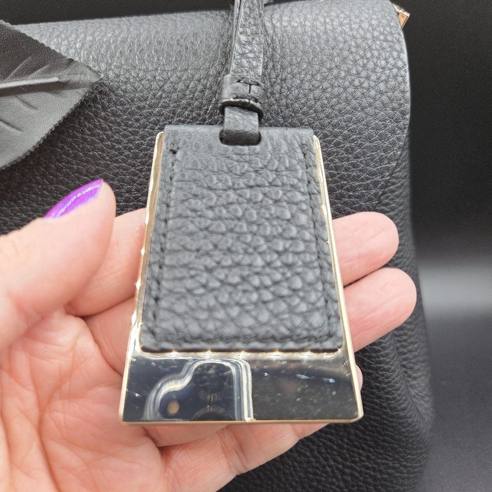 Kate Spade Black Leather Handbag with Gold Accent - Picture 4 of 13